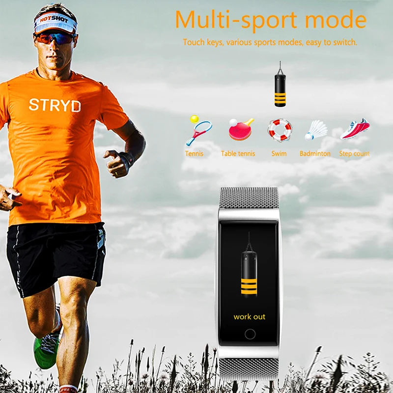  ONEVAN Metal Smart Band Blood Pressure Heart Rate Monitor GPS Sport Fitness IP67 Smart Bracelet Wat - 33036430680
