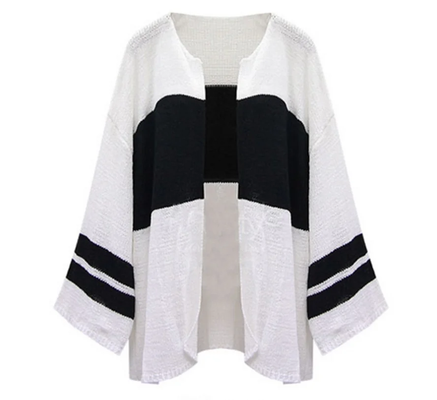2016 Autumn Cardigan Casual Crochet Hit The Color Long sleeved Loose Cardigan font b Sweater b