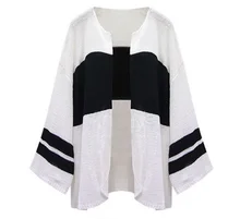 2016 Autumn Cardigan Casual Crochet Hit The Color Long sleeved Loose Cardigan font b Sweater b