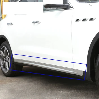 

6pcs ABS Matte Silver Car Body Side Door Decorative Strips Trim For Maserati Levante 2016 2017 Car Styling
