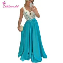 Alexzendra небесно-голубое длинное шифоновое платье для выпускного вечера для девочек с v-образным вырезом, вечернее платье, вечерние платья для женщин