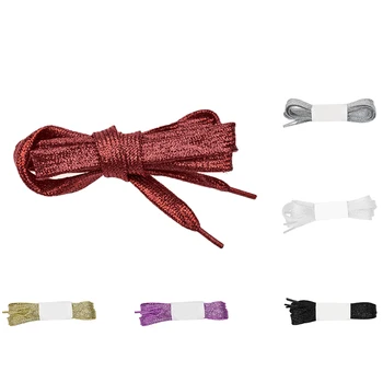 

1pair Flat Shiny Glitter Bling Athletic Sport Sneaker Shoelaces Bootlaces Shoestrings