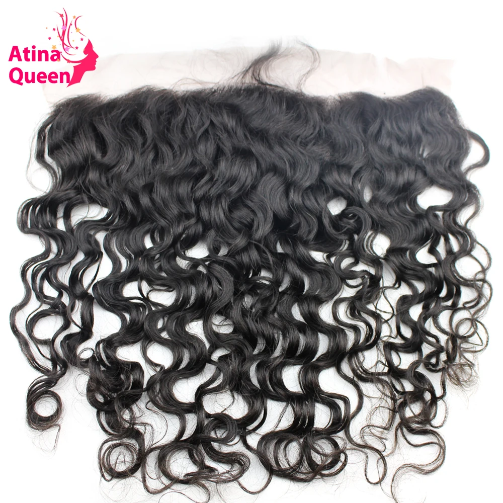 

Atina Queen Brazilian Water Wave Lace Frontal Closure 13*4 Ear to Ear with Baby Hair Natural Hairline 100% Remy Human Hair