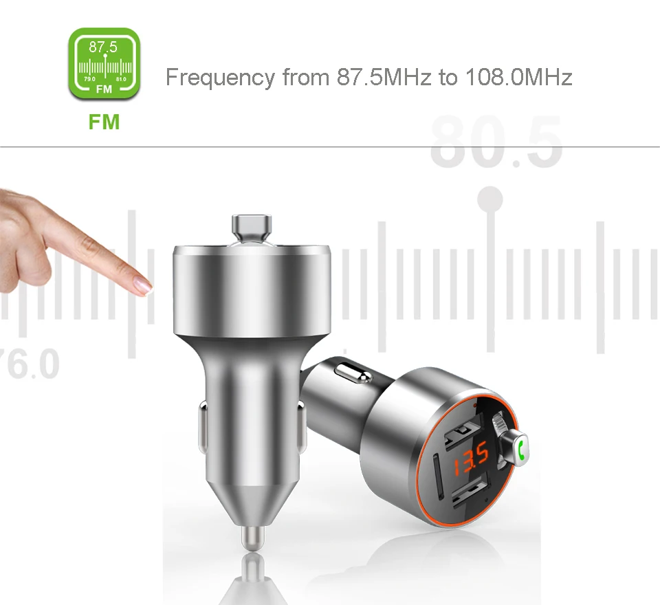 URANT Dual USB Автомобильное зарядное устройство с Bluetooth fm-передатчик беспроводной модулятор автомобили MP3 аудио плеер Поддержка Handsfree TF слот