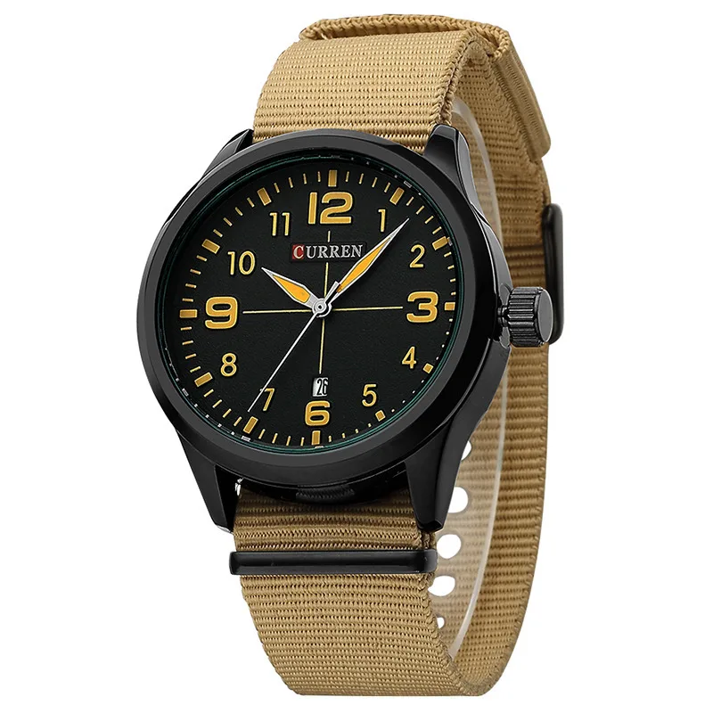  YULUCH 2018 Fashion popular brand men's quartz watch casual boy retro canvas national military cale