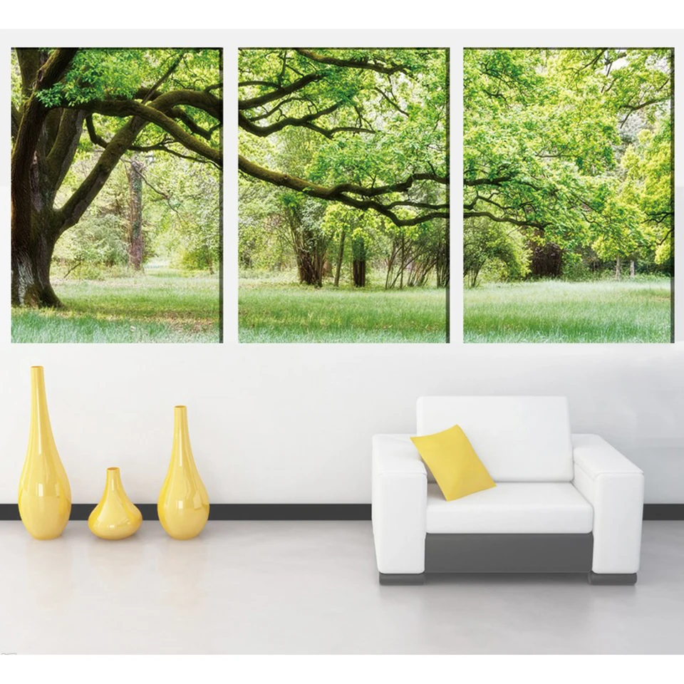 

Canvas HD Print Home Decor Painting Modular 3 piece/pcs green tree landscape Frame Wall Art Poster Modern Living Room Pictures