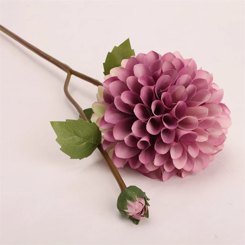 Поддельный домашний декор 1 шт. один искусственный цветок Dahlia Свадебный букет украшение для дома цветы 0301#30
