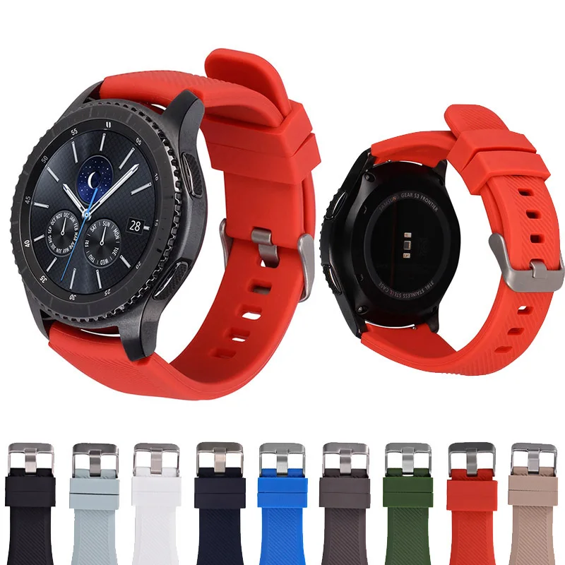 Силиконовый ремешок для часов samsung gear S3 Classic Frontier 22 мм силиконовый S 3 спортивный