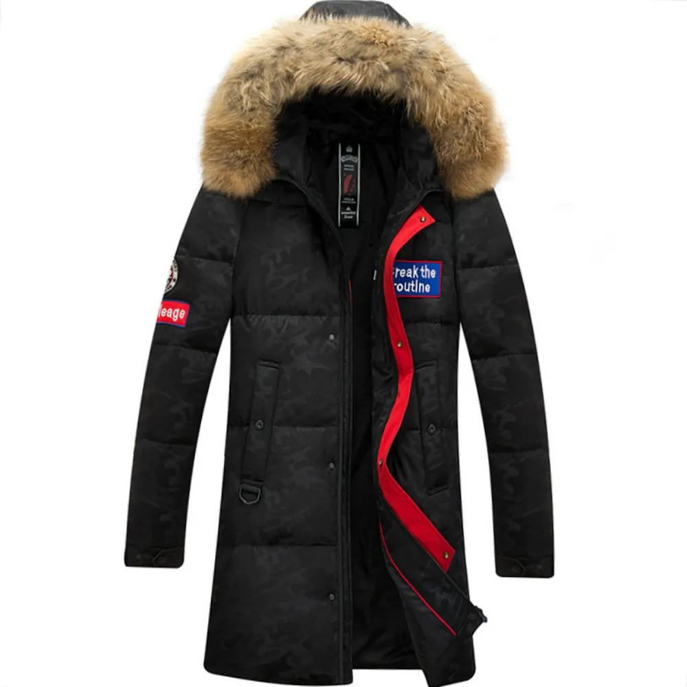 Модная зимняя новая мужская куртка, теплое пальто, модная Повседневная парка средней длины, уплотненное пальто размера плюс, Мужская одежда для зимы