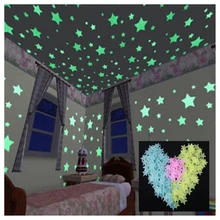 100 шт./пакет светящиеся наклейки-звездочки Спальня флуоресцентный игрушка раскраска наклейки светится в темноте украшения игрушки для детей