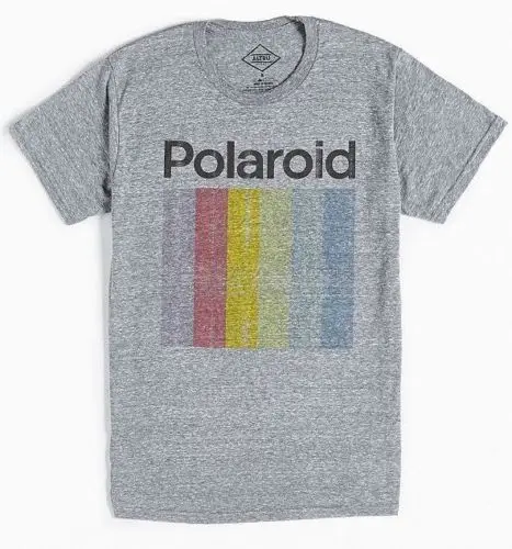 

Altru POLAROID Logo T-Shirt Heather Grey NEW 100% Authentic summer o neck tee, free shipping cheap tee 2019 fashion t shirt