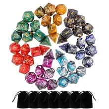 49 pces double-colors polyhedral dice para masmorras e dragões jogos de mesa