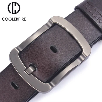 Coolerfire 2017 fashion cowhide genuine leather belt men black jeans strap male vintage casual men belts  HQ024