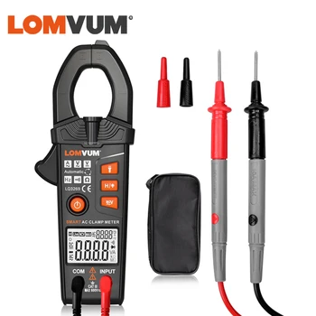 

LOMVUM Smart Clamp Meter Digital Non-Contact 6000 600A AC DC Current Voltage Ture Rms NCV Multimeter Frequency LED FlashLight