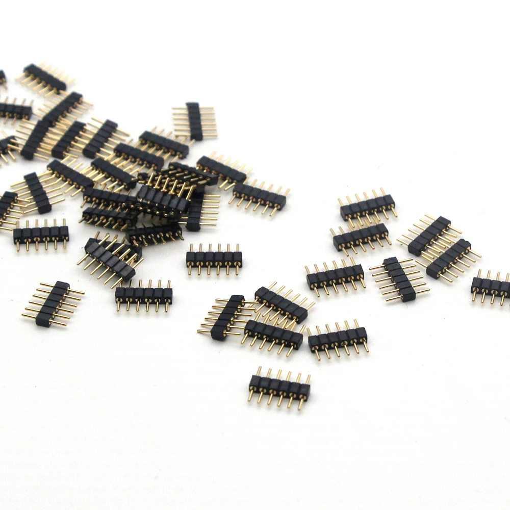 

Double 4pin 5pin 6pin DIY small part For SMD RGB RGBW RGB CCT 5050 3528 LED Strip light LED connector needle male type 10 pack