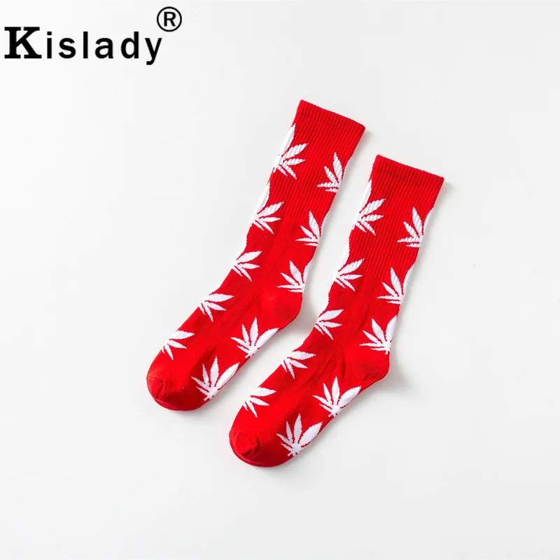 Мужские носки в стиле хип-хоп с рисунком сорняков кленовый лист сумасшедшие забавные носки термостойкие длинные счастливые носки Kanye West Роскошные носки уличная одежда