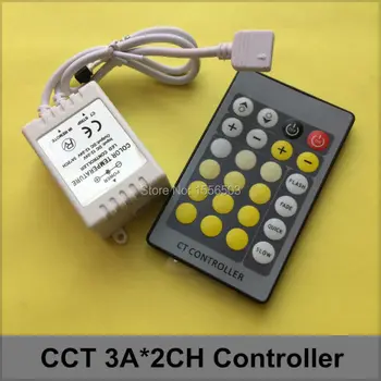 

10 pcs/lot 24 keys CT Controller 3A*2CH 2 Roads Two Color CW+WW CCT Color Temperature Dimming LED SMD Strip IR Remote