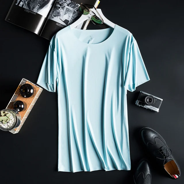 Men's Short Sleeve T Shirt Summer Ultra thin Ice Silk No Trace Quick