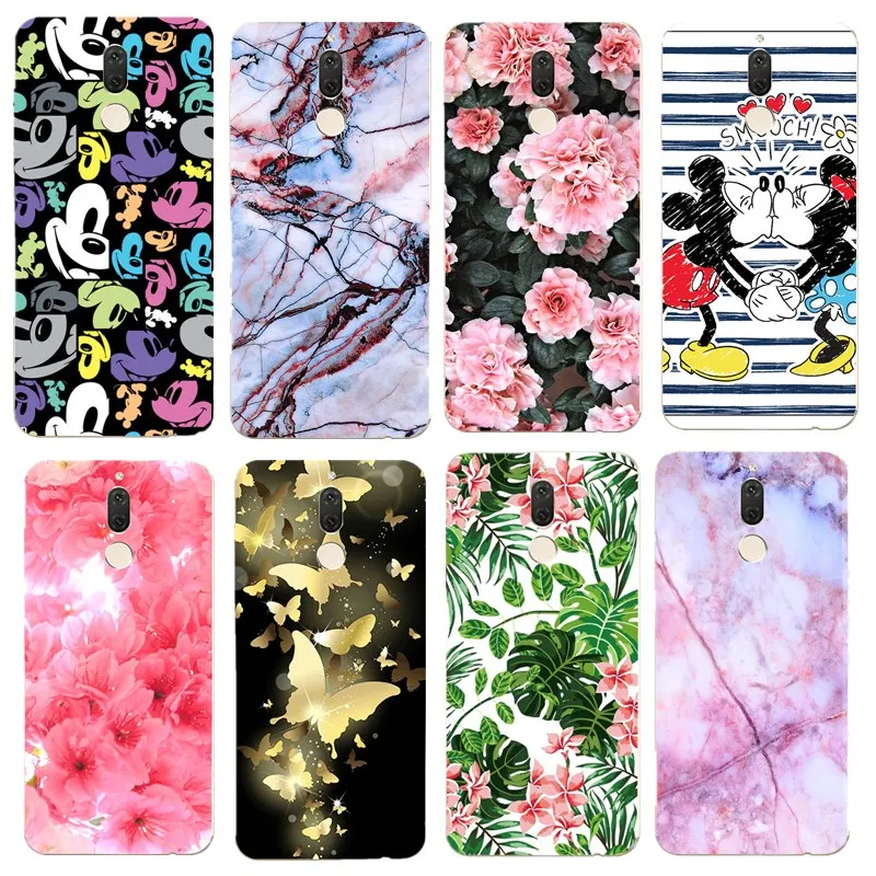 Silicone TPU Case Cover for Huawei mate10 lite Y5 2017 For carcasa huawei y5 Floral Marble Soft matte Capa |