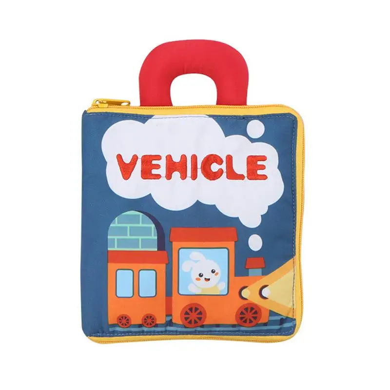 

Soft Cartoon Vehicle Quiet Cloth Books for Newborn Baby Traffic Infant Early Education Cognitive Development Activity Books