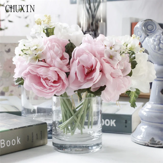 Us 248 41 Offaliexpresscom Buy Romantic Silk Bride Flower Bouquet Peony Hydrangea Aritificial Flowers For Wedding Decoration Home Hotel Garden