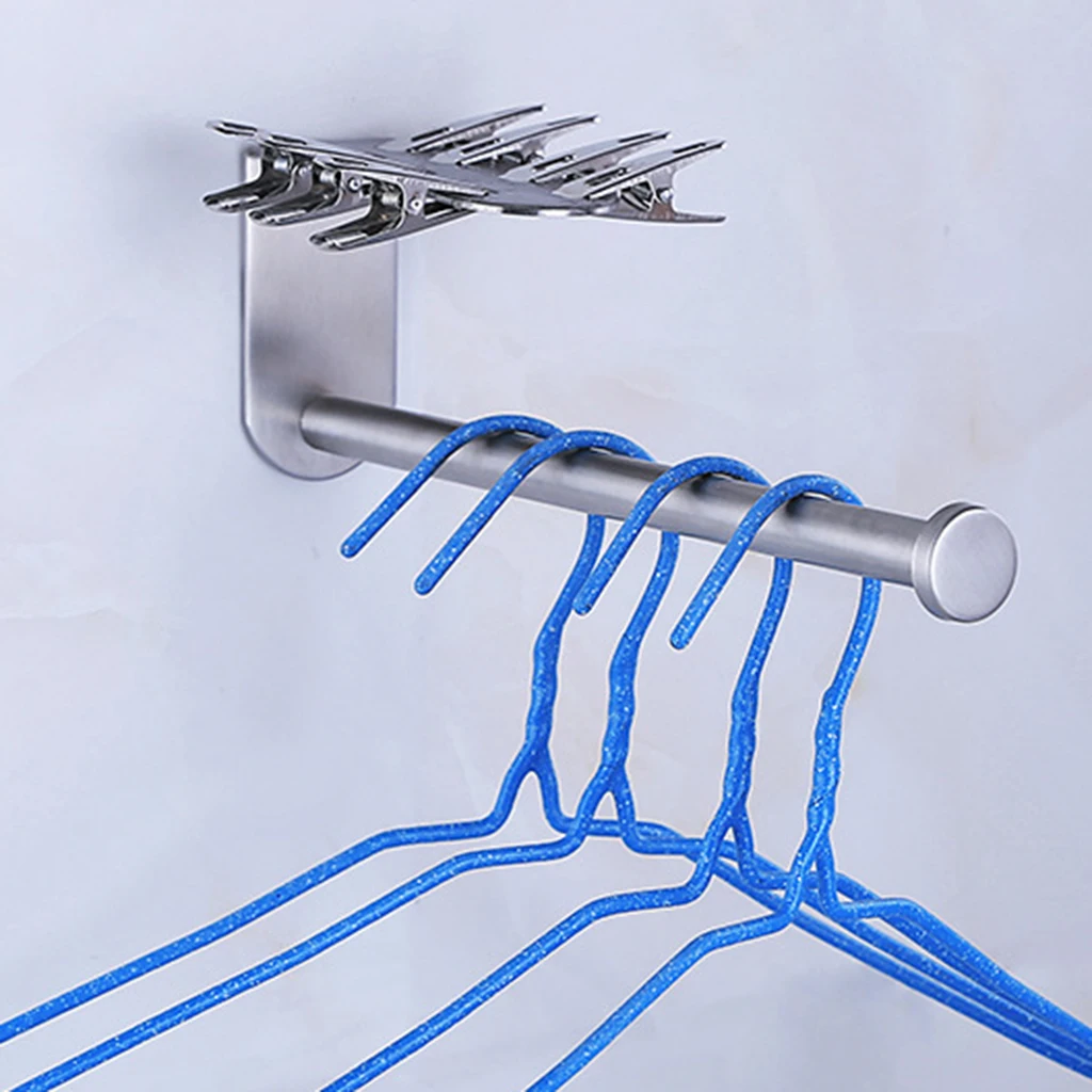 Baoblaze Stainless Steel Hanger Storage Rack Kitchen Clip Organizer Toilet Bathroom Paper Tissue Holder Stand