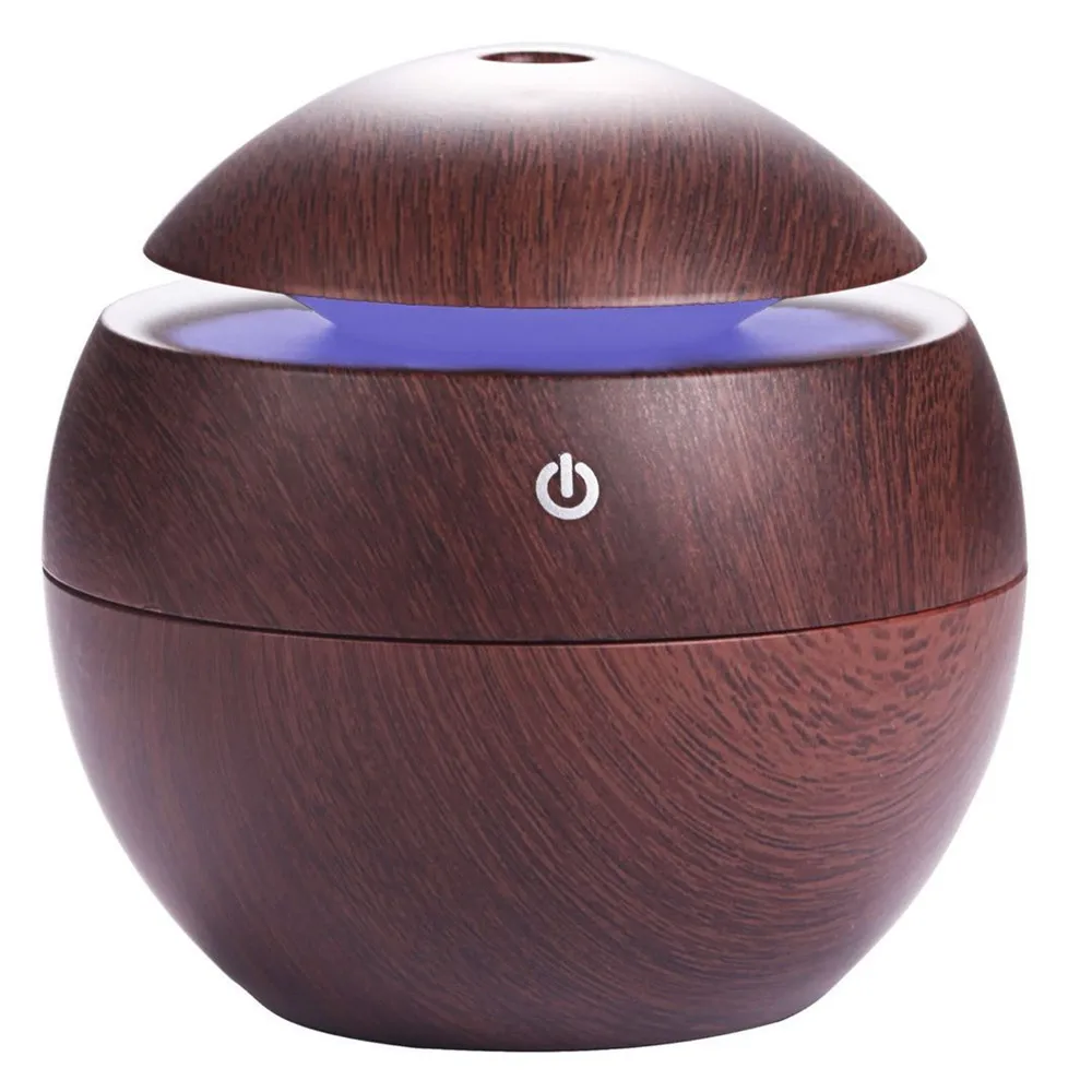 

130ml USB electric Aroma Essential Oil Diffuser Ultrasonic Air Humidifier Wood Grain LED Lights aroma diffuser for home