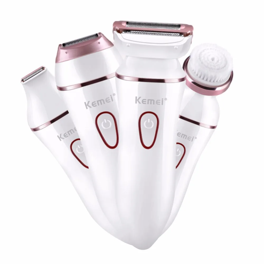 

Kemei 4 in 1 Multifunction Lady Shaver Cleaning Face Women Electric Epilator Professional Lady Razor Bikini Trimmer Female Care