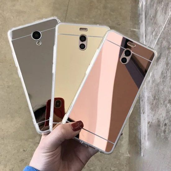 Luxury Soft Silicone Mirror Case for Meizu MX6 M3 M3S Mini Note M3X M5 Pro M5S M6 E2 Full Cover Platting Fundas |