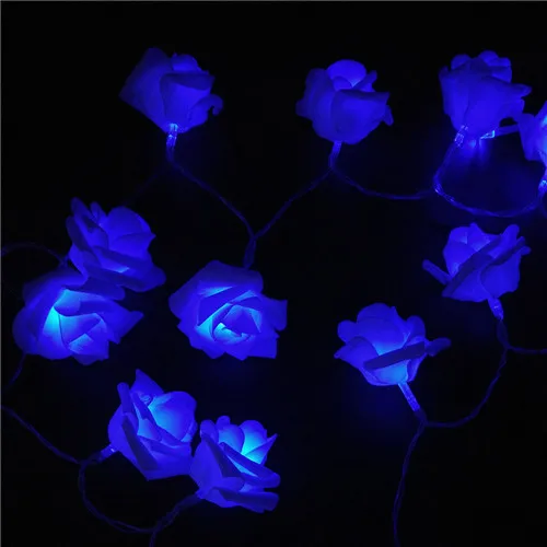 YIYANG 2 м свадебный цветок розы для декорирования букет со светодиодами гирлянды батарея Rosa Рождество фестиваль вечерние сад спальня Lumiere - Испускаемый цвет: Синий