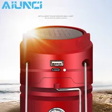 Светодиодный светильник на солнечной батарее перезаряжаемый+ USB зарядка уличный аварийный солнечный светильник для кемпинга, туризма, рыбалки