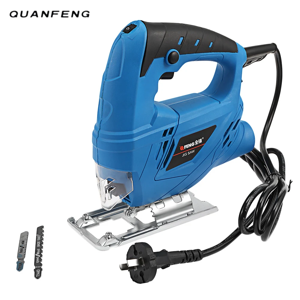

Laser Jig Saw with LED Light Variable Speed Includes 2pcs Blades, Metal Ruler Dust Pipe Allen Wrench Electric Saw Tool