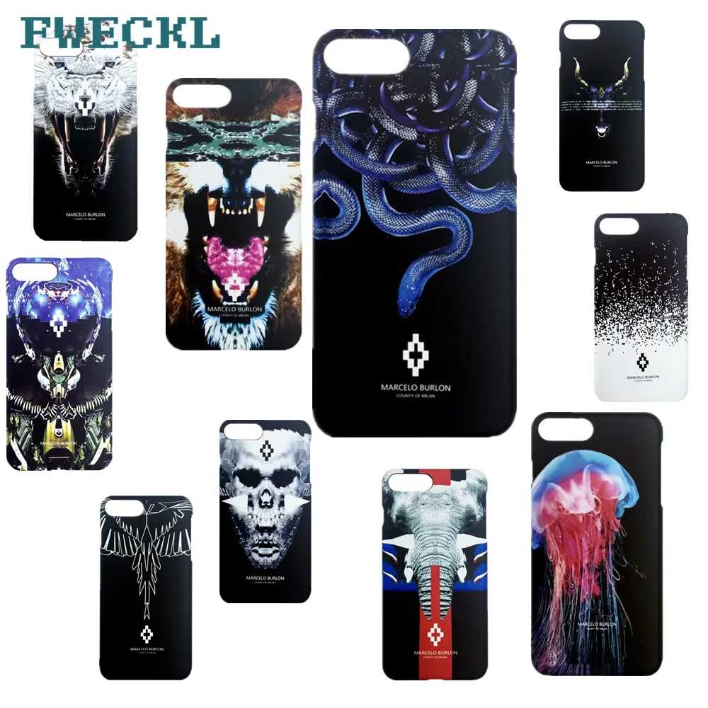

Retail Box Trend Marcelo Burlon Animal Wings pattern Phone Case For iPhone 7 8 Plus 6 6S Plus X High quaity Hard PC Back Cover