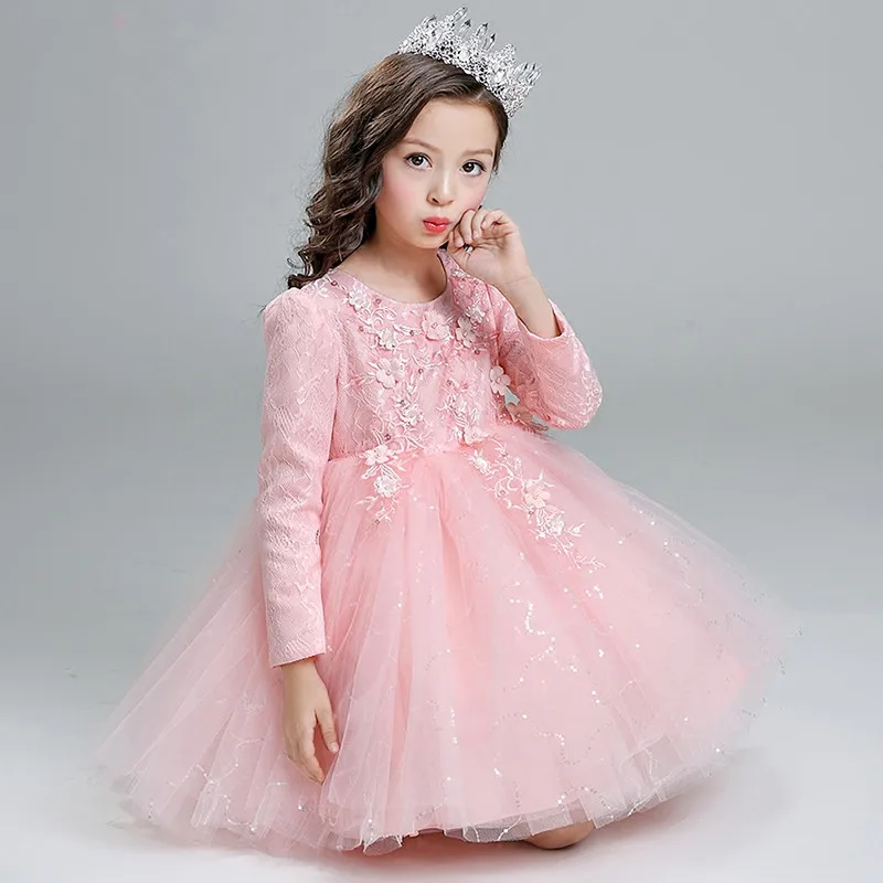 Top Quality Winter Velvet Girl Wedding Dress Princess Party Dress