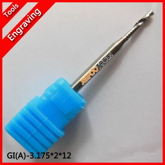 3.175*2.0*12mm One Spiral Flute Tungsten Carbide CNC Mill Engraver