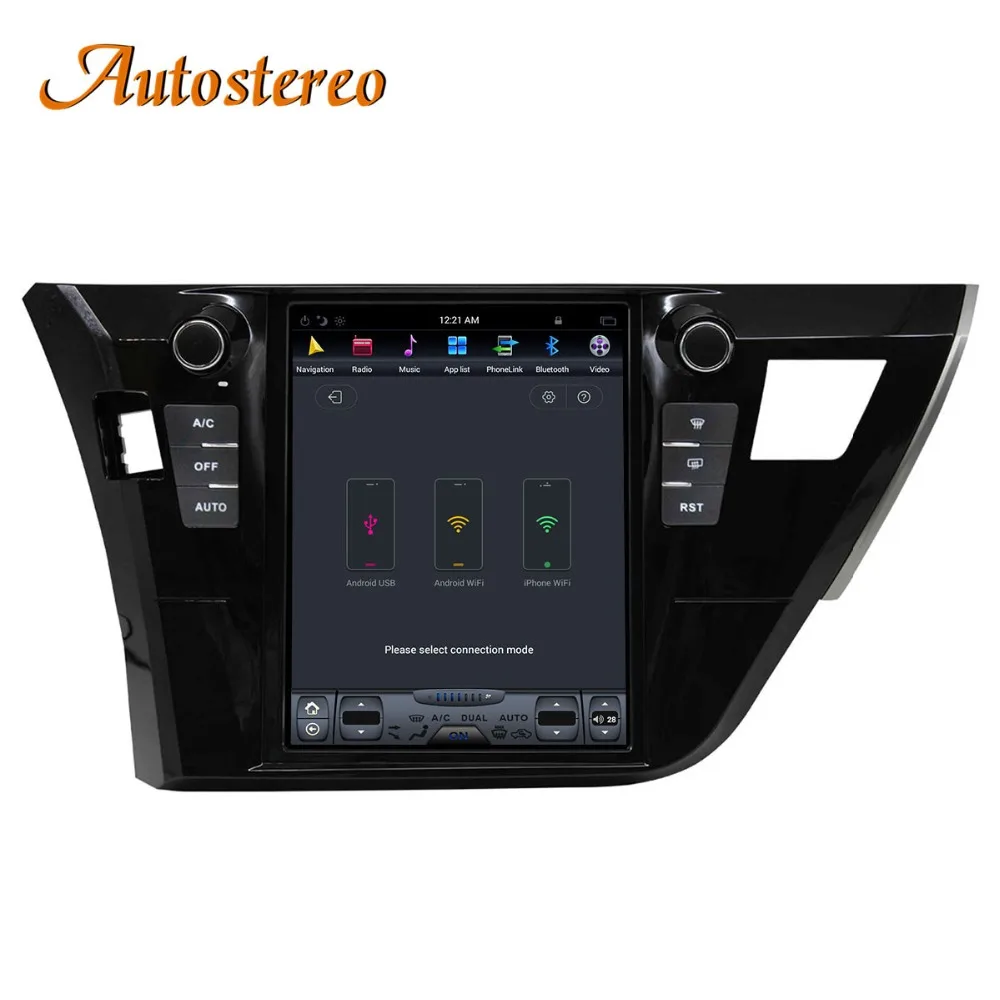 Perfect Android Tesla style Car No DVD player For Toyota Corolla 2014 2015 2016 Car GPS Navigation Multimedia Head unit tape recorder 1