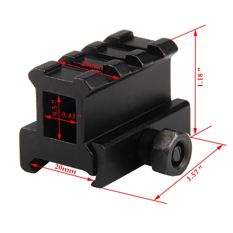 QD Rifle Scope 30MM Riser Base Mount 20MM Picatinny Weaver Rail RL1-7-8