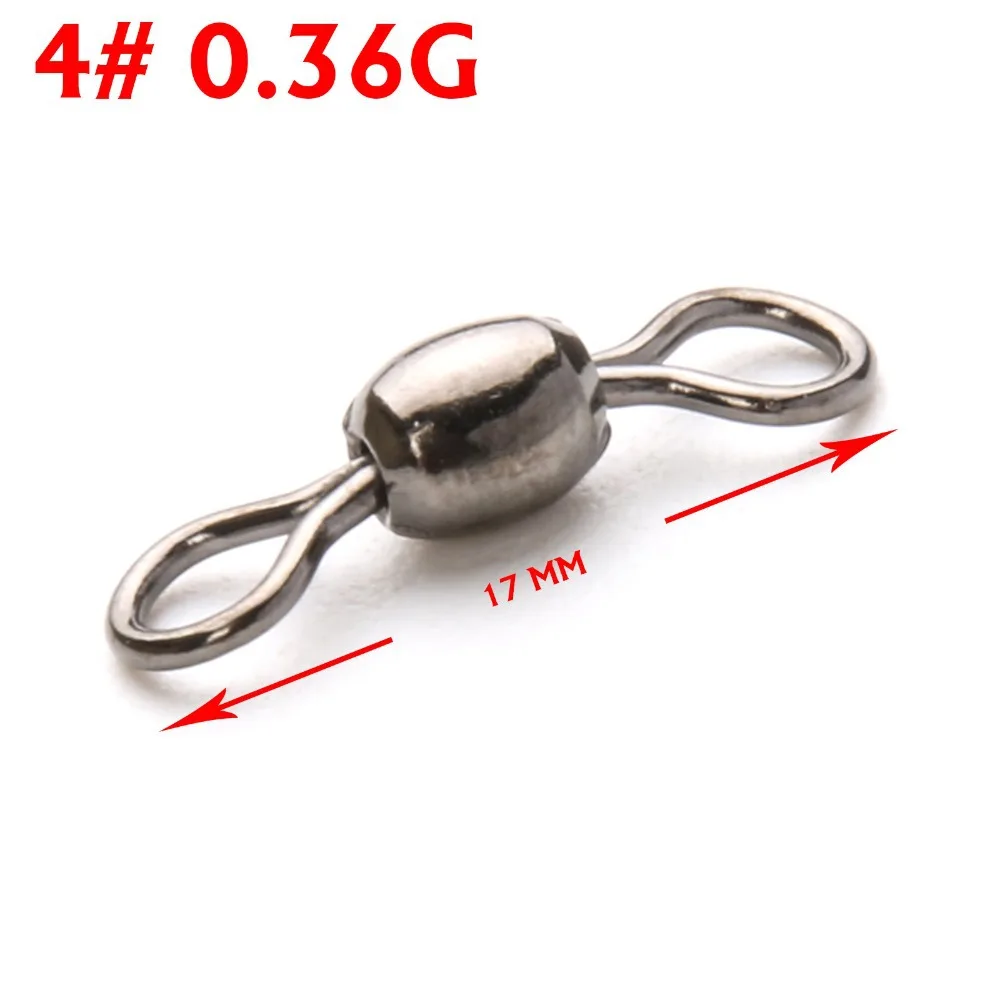 

50 Pieces Fishing Swivel Fishing Crane Swivel Fishing Connector 4 # 17MM Fishing Tool