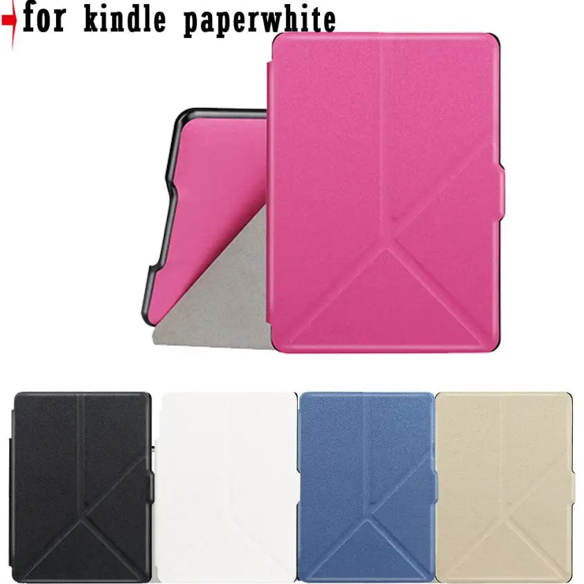 Us 844 7 Offmicro Fiber Leather Origami Deformable Case Cover For Amazon Kindle Paperwhite Drop Shipping Au03 In Tablets E Books Case From