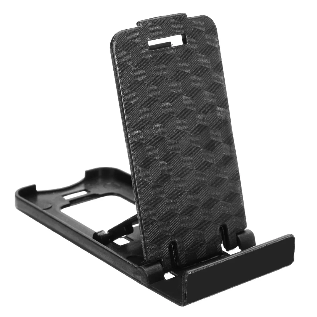 Portable ABS Mini Plastic Mobile Cell Phone Holder Bracket Black Foldable Desk Stand For Huawei Xiaomi Phone Holder 6.3x3x0.7cm