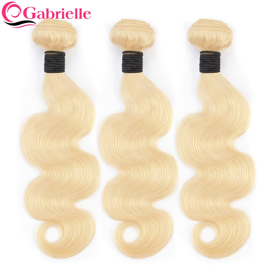

Gabrielle Blonde Human Hair 613 Bundles Brazilian Body Wave Hair Weave Bundles 10-30 long inch 1/3 pcs Remy Hair Extensions