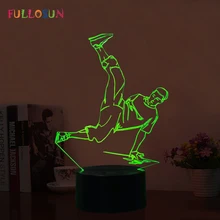 Street Dance светодиодный USB 3D Ночные светильники 7 цветов растет 3D лампы диско 3D украшения огней, как номер спать lights