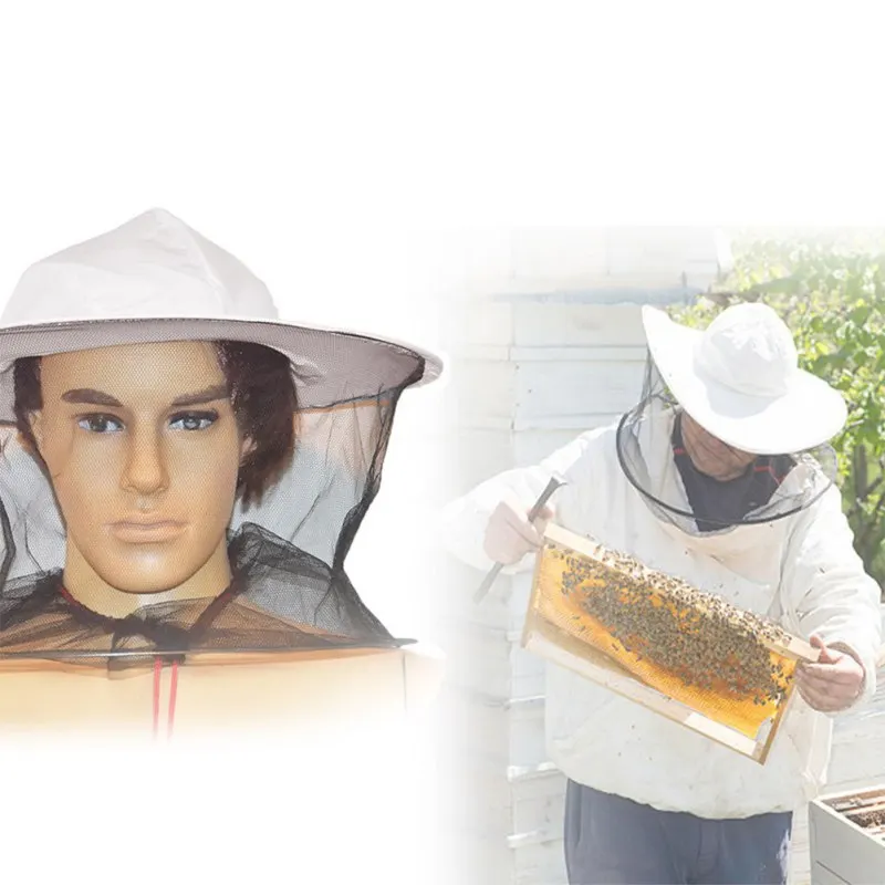 

Professional Beekeeping Hat Beekeeper Hat Anti Mosquito Bee Insect Veil Net Hat Full Face Neck Wrap Protector