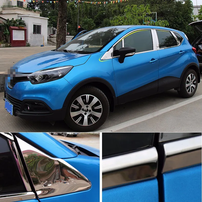 

22PCS Stainless steel Car window decoration article Chorme Car Accessories For Renault Captur 2014 2015 2016