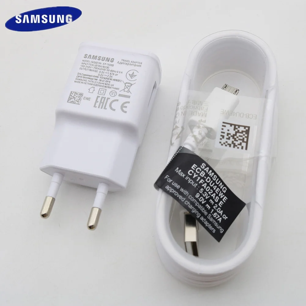 

Original For Samsung S10E Fast Charger 9V/1.67A Quick Adapter 1.2M/1.5M Micro USB Cable For Galaxy S6 S7 Edge Note 4 5 J3 J5 J7