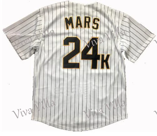 Bruno Mars 24K Hooligans Baseball Jersey  Stitched Throwback Baseball Jerseys Free Shipping