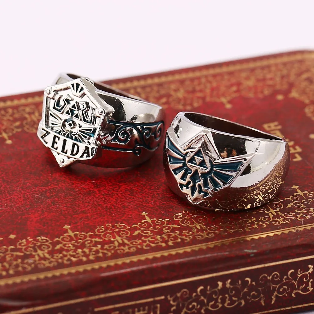 

HSIC 10pcs/lot Legend of Zelda Men's Ring Fashion Ring Zelda Cospaly Anime Jewelry For Women Party Rings Size 8 HC11668
