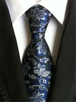 

SCST Brand Cravate 2017 New Slim Mens Wedding Necktie Sliver Paisley Floral Print Gravata Silk Ties For Men Tie Dark Blue A029