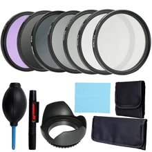 Andoer 52mm 58mm Paquete de lentes y filtros profesionales Kit de accesorios de cámara completa y compacta accesorios de fotografía