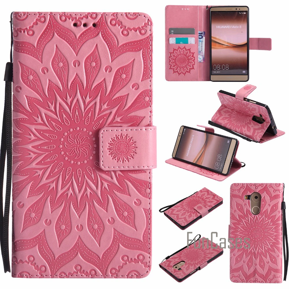 Тиснением флип чехол СПС Coque Huawei Коврики 8 Fundas крышка 6 дюймов + карта держатели huaewi